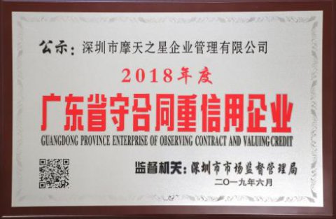 喜讯|龙门国际荣获“广东省守合同重信用企业”殊荣