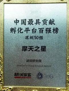 龙门国际荣获2017胡润百富中国最具贡献孵化平台百强榜深圳50强称号